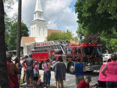 Shabbona fire truck at Hometown  Parade - July 4